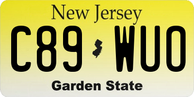 NJ license plate C89WUO