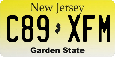 NJ license plate C89XFM
