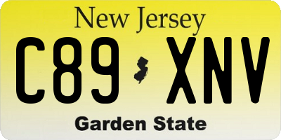 NJ license plate C89XNV