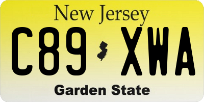 NJ license plate C89XWA