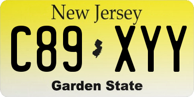 NJ license plate C89XYY
