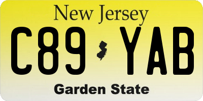 NJ license plate C89YAB