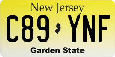 NJ license plate C89YNF