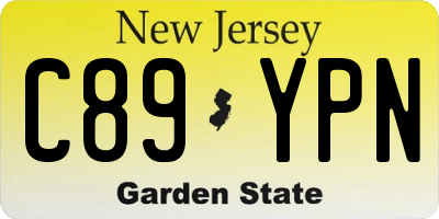 NJ license plate C89YPN