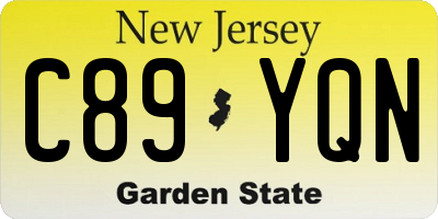 NJ license plate C89YQN