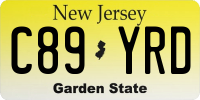 NJ license plate C89YRD