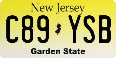NJ license plate C89YSB