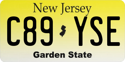 NJ license plate C89YSE
