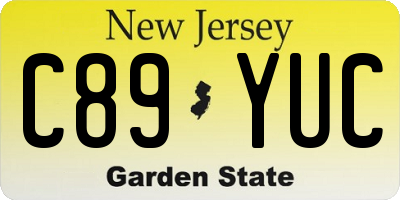 NJ license plate C89YUC