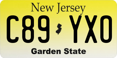 NJ license plate C89YXO