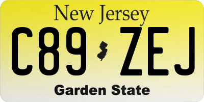 NJ license plate C89ZEJ