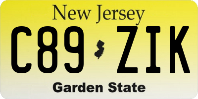 NJ license plate C89ZIK