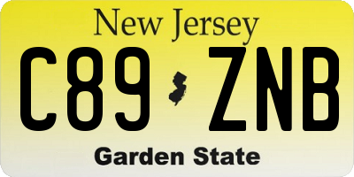 NJ license plate C89ZNB