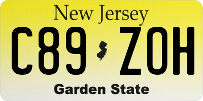 NJ license plate C89ZOH