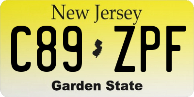 NJ license plate C89ZPF