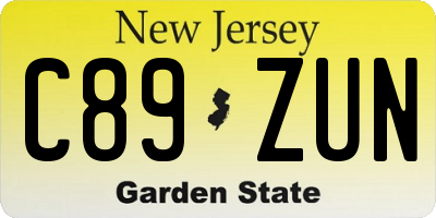 NJ license plate C89ZUN