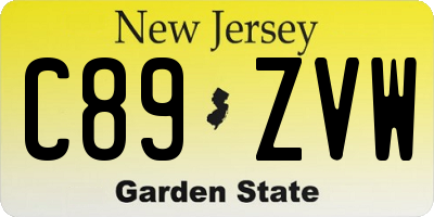 NJ license plate C89ZVW