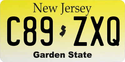 NJ license plate C89ZXQ