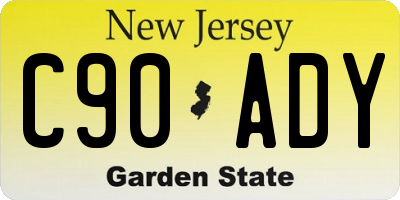 NJ license plate C90ADY