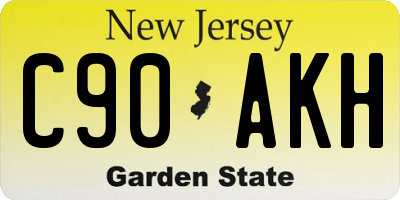 NJ license plate C90AKH