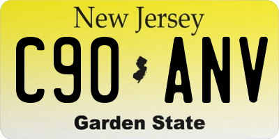 NJ license plate C90ANV