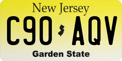 NJ license plate C90AQV