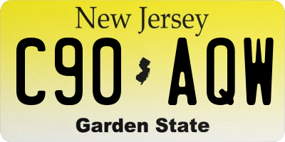 NJ license plate C90AQW