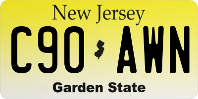 NJ license plate C90AWN