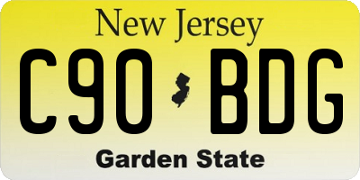 NJ license plate C90BDG