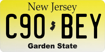 NJ license plate C90BEY