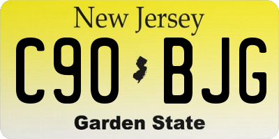 NJ license plate C90BJG