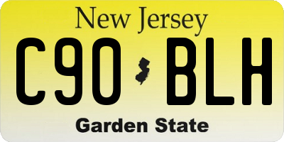 NJ license plate C90BLH