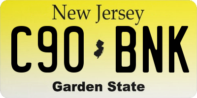 NJ license plate C90BNK