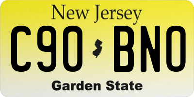 NJ license plate C90BNO