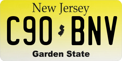 NJ license plate C90BNV