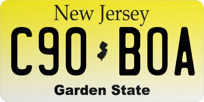 NJ license plate C90BOA