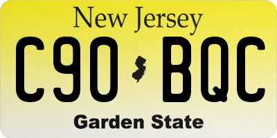 NJ license plate C90BQC