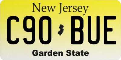 NJ license plate C90BUE