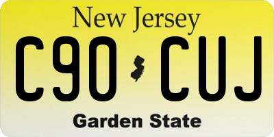 NJ license plate C90CUJ