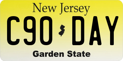 NJ license plate C90DAY
