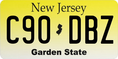 NJ license plate C90DBZ