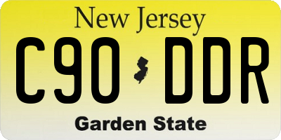 NJ license plate C90DDR
