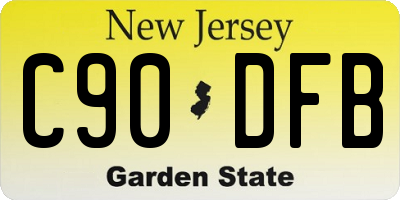 NJ license plate C90DFB