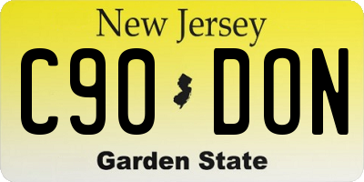 NJ license plate C90DON