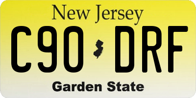 NJ license plate C90DRF
