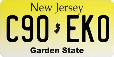 NJ license plate C90EKO
