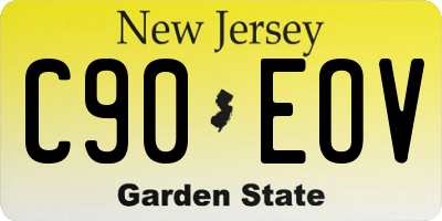 NJ license plate C90EOV