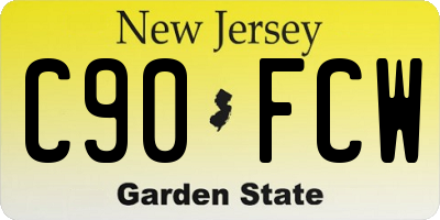 NJ license plate C90FCW