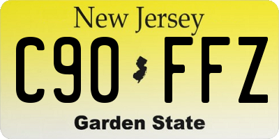 NJ license plate C90FFZ