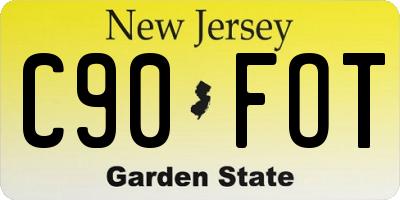 NJ license plate C90FOT